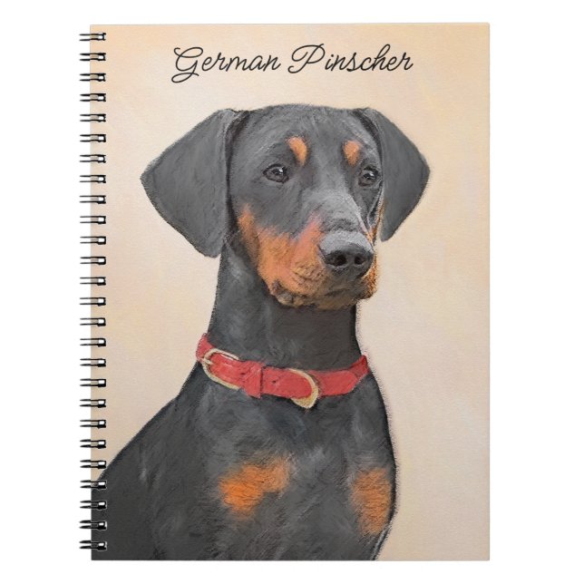 Carnet Peinture allemande Pinscher peinture art animal or (Devant)