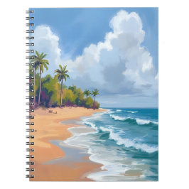 Carnet Peinture aquarelle du bord de l'océan à Hawaï