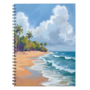 Carnet Peinture aquarelle du bord de l'océan à Hawaï