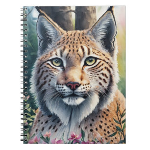 Carnet Peinture aquarelle Lynx Artwork floral