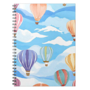 Carnet Peinture aquarelle Montgolfières Bleu