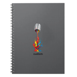 Carnet Peinture Boîte de Couleurs Éclaboussées Art
