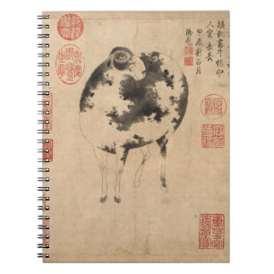 Carnet Peinture chinoise Chèvre bélière Année lunaire Zod