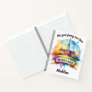 Carnet Peinture d'aquarelle du capitole du Maryland