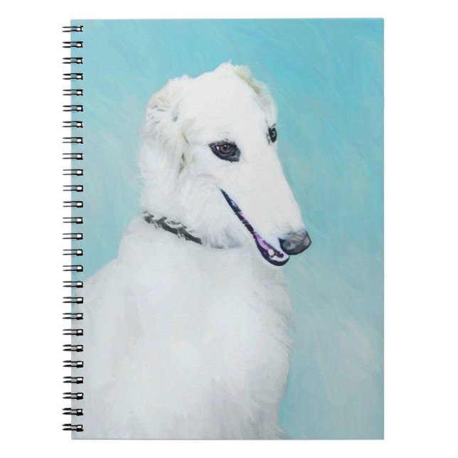 Carnet Peinture de Borzoi (Blanc) - Joli Chien d'origine (Devant)