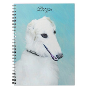 Carnet Peinture de Borzoi (Blanc) - Joli Chien d'origine