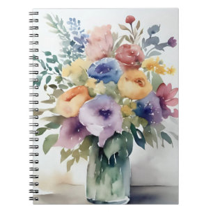 Carnet Peinture de bouquet floral à l'aquarelle