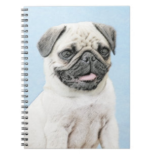 Carnet Peinture de carlin - art original mignon de chien