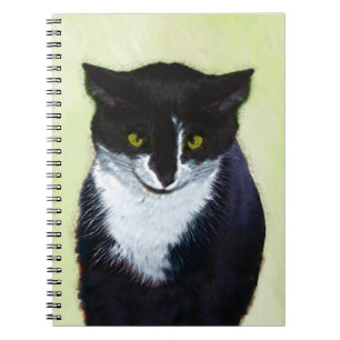 Carnet Peinture de chat Tuxedo - Cute Original Cat Art