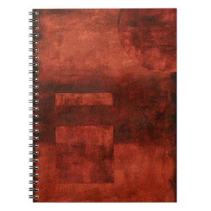 Carnet Peinture de Crimson profonde avec formes géométriq