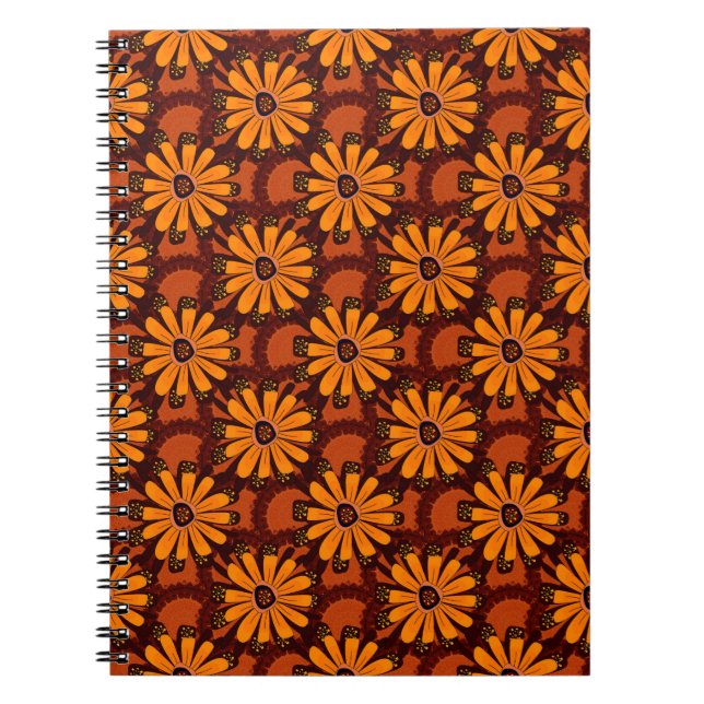 Carnet Peinture de fleurs en chute, doodles, grunge textu (Devant)