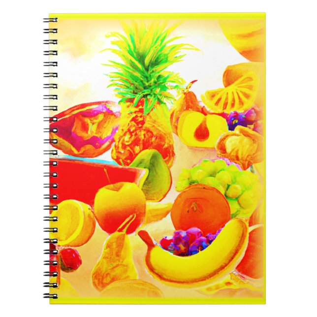 Carnet Peinture de fruits exotiques tropicaux. Commandez  (Devant)