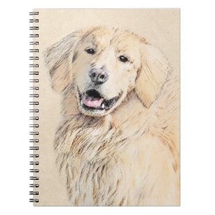 Carnet Peinture de Golden Retriever - Beau art original d