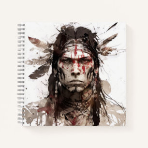 Carnet Peinture de guerrier amérindien