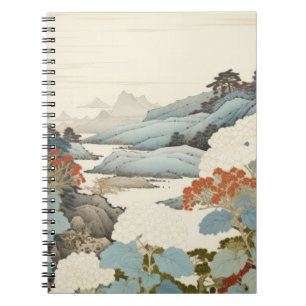 Carnet Peinture de jardin d'Hydrangea à l'extérieur.
