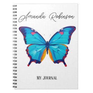 Carnet Peinture de papillon morpho bleu (PERSONNALISER)