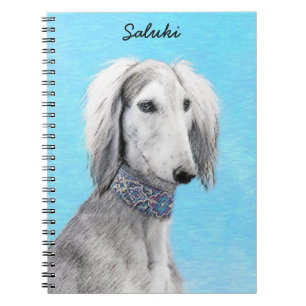 Carnet Peinture de Saluki (Argent) - Joli art original de