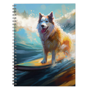 Carnet Peinture de surf de plage de Malamute d'Alaska
