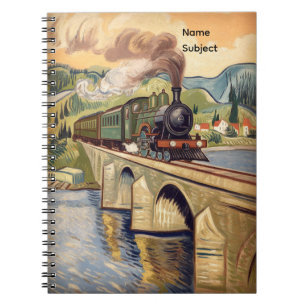 Carnet Peinture de train à vapeur vintage