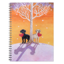 Peinture des labradors d'hiver