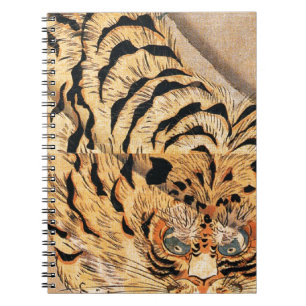 Carnet Peinture du 19ème siècle d'un tigre par Kuniyoshi 