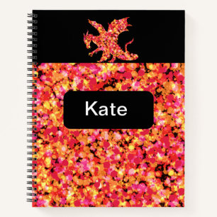 Carnet Peinture éclaboussée Dragon Rouge