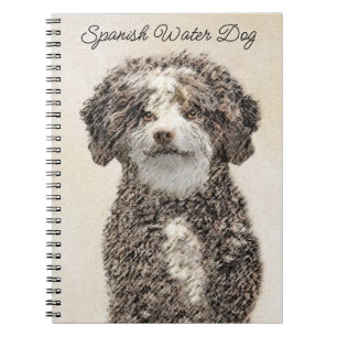 Carnet Peinture espagnole de chien d'eau - jolie art orig