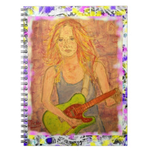 Carnet peinture folklorique d'égouttement de fille de