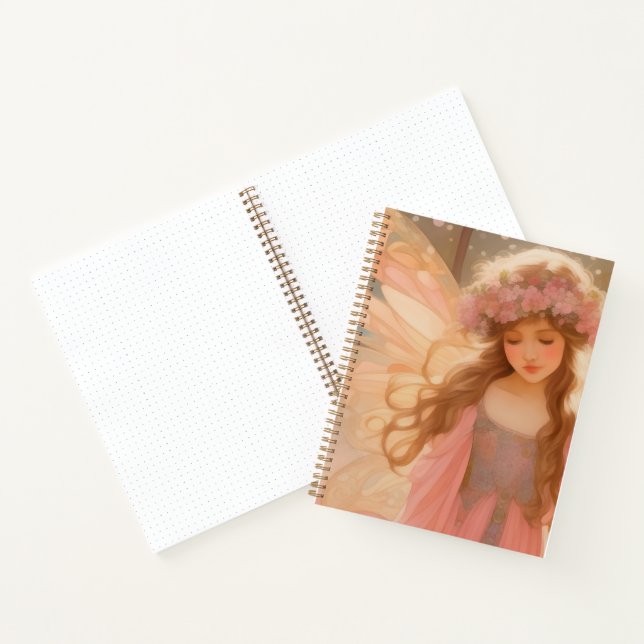 Carnet Peinture Imaginaire Fée Rose Cute (Intérieur)