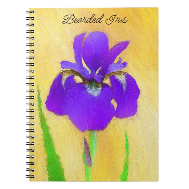 Carnet Peinture Iris Violet - Art Fleur Originale (Devant)