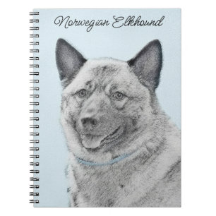 Carnet Peinture norvégienne Elkhound - Art original Chien
