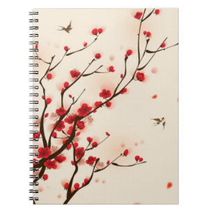 Carnet Peinture orientale de style, fleur au printemps 2