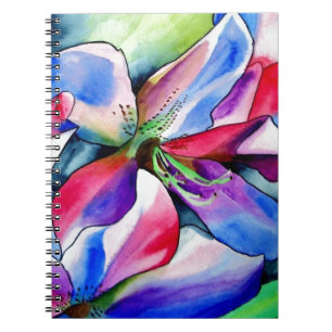 Carnet Peinture originale aquarelle de fleur d'Azalée arc