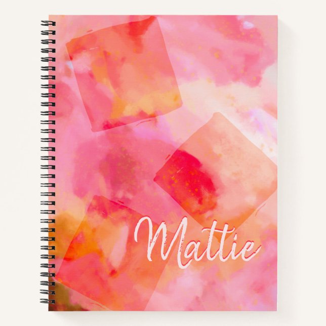 Carnet Peinture rose Abstraite (Devant)