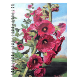 Carnet Peinture rose de rose trémière par Mandy Roeing