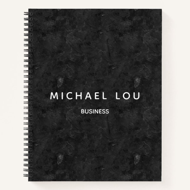 Carnet Peinture Texture Noir Minimal Professionnel (Devant)