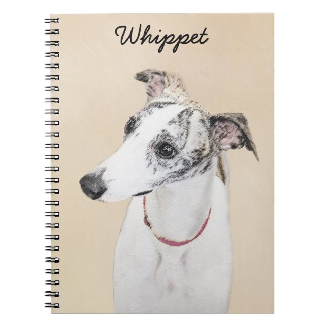 Carnet Peinture Whippet - Jolie art original chien (Devant)