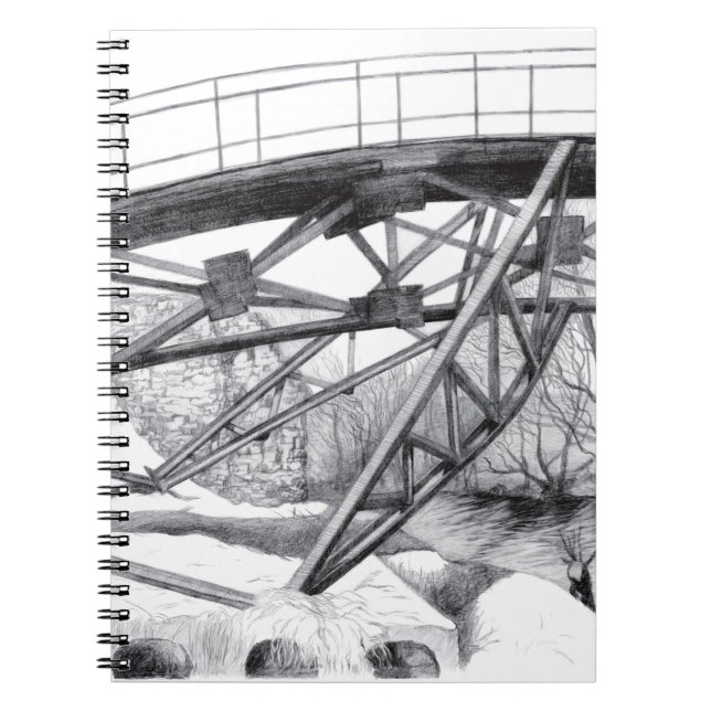 Carnet Pencilart de passerelle antique Monochrome (Devant)