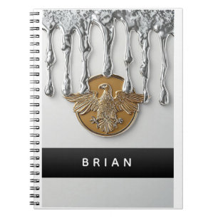Carnet Pendentif Aigle Royal Métallique Liquide