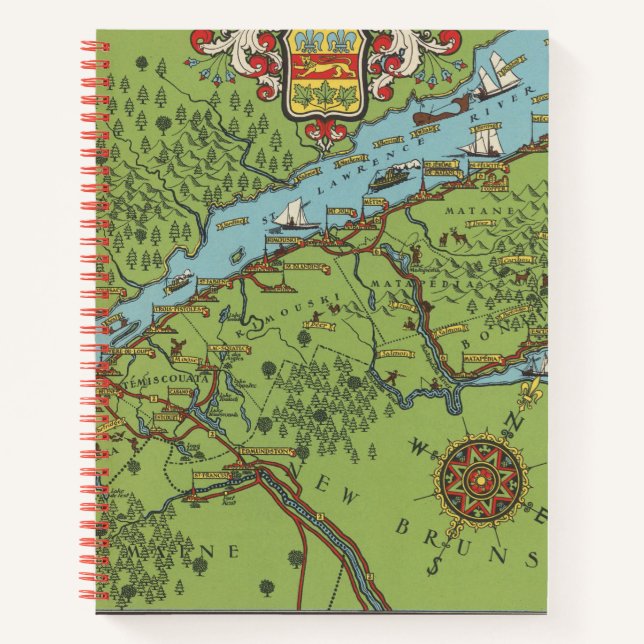 Carnet Péninsule de Gaspe, Carte du Canada (Devant)