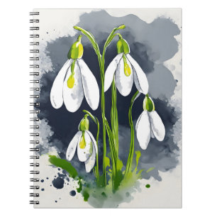 Carnet Perce-neige - Fleurs aquarelle
