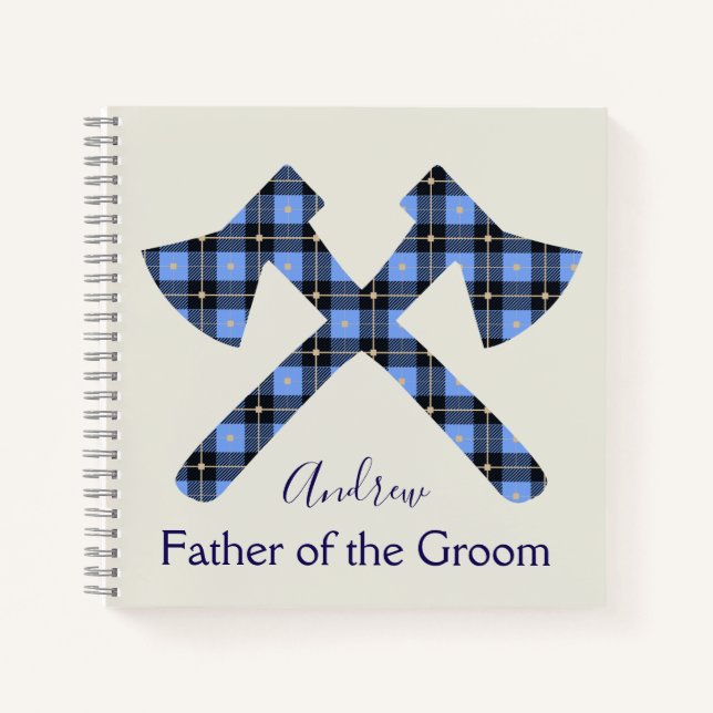 Carnet Père de la Groom hache bleu et gris (Devant)