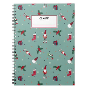 Carnet Père Noël et ses cadeaux. Nom personnalisé