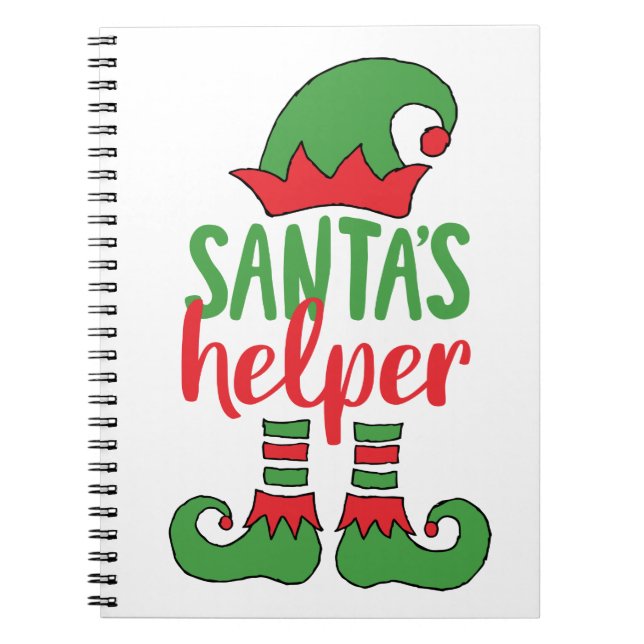 Carnet Père Noël's Helper Cute Cartoon Elf Dessin Cute El (Devant)