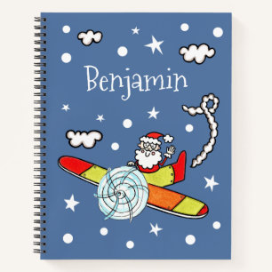 Carnet Père personnalisé Noël Père Noël Père Noël Avion