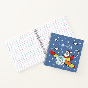 Carnet Père personnalisé Noël Père Noël Père Noël Avion