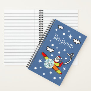 Carnet Père personnalisé Noël Père Noël Père Noël Avion