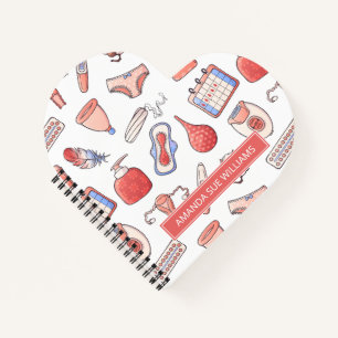 Carnet Période / Cycle menstruel - Votre nom /Monogramme