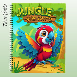 Carnet Perroquet Ara Oiseau Tropical Personnage de Dessin