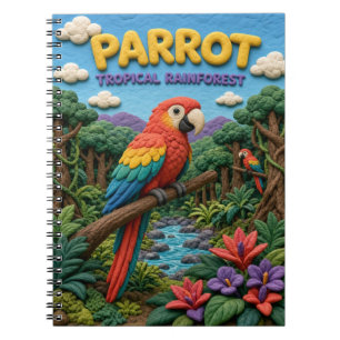 Carnet Perroquet, Art en argile de la forêt tropicale hum